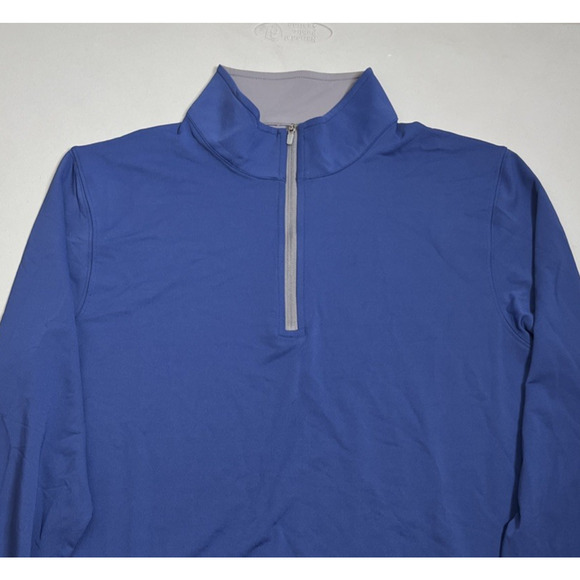 Collars & Co Performance 1/4 Zip Mock Neck Shirt Mens Small Blue Long Sleeve - Picture 3 of 14